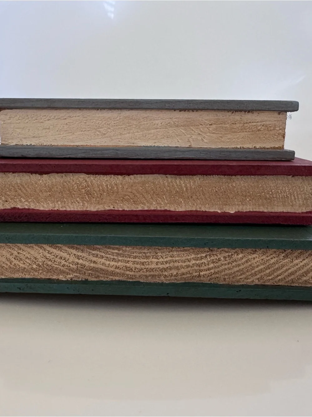Set of 3 Small Wood Faux Books Dark Academia Cottagecore Library Shelf Decor
